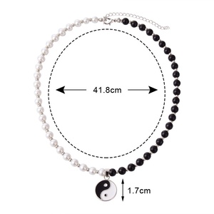 Collier pendentif Yin Yang Taichi <span class=keywords><strong>pour</strong></span> couples, chaîne de clavicule <span class=keywords><strong>pour</strong></span> femmes et hommes, noir avec blanc, collier ras du cou YinYang, bijoux <span class=keywords><strong>pour</strong></span> meilleurs <span class=keywords><strong>amis</strong></span> - Product Image 6