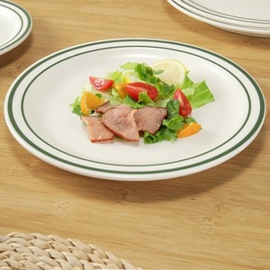 Green Rim Round <span class=keywords><strong>Restaurante</strong></span> Platos Juegos Vajilla Platos modernos Para <span class=keywords><strong>restaurante</strong></span> Platos de melamina irrompibles - Product Image 2