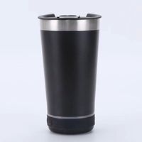 Gobelets haut-parleur de bière isolés sous vide en acier inoxydable de 16oz avec ouvre-bouteille Tasse à boire intelligente sans fil Haut-parleur Tasse à café musicale
