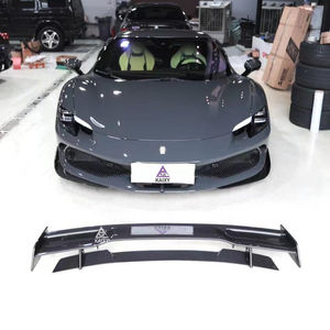 Aileron en fibre de carbone pour <span class=keywords><strong>Ferrari</strong></span> 296 GTB GTS, lèvre de séparateur avant en fibre de carbone, diffuseur - Product Image 5