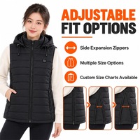 Gilet chauffant électrique personnalisé avec logo, gilet matelassé chauffant multi-zones avec ajustement réglable pour femmes et hommes
