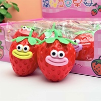 Jouet anti-stress créatif et amusant en forme de fraise en TPR, très vendu, avec boîte promotionnelle