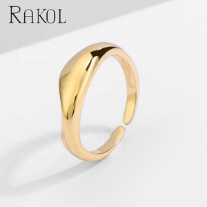 RAKOL RP2205 Anillo de compromiso ajustable de joyería de moda duradera de acero inoxidable de oro para hombre y mujer de diseño Simple - Product Image 5