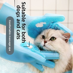 ถุงมือซิลิโคนสำหรับอาบน้ำสัตว์เลี้ยง ป้องกันรอยขีดข่วน นวด ขจัดขน ทำความสะอาดอย่างล้ำลึก ถุงมือกรูมมิ่งสำหรับสุนัข - Product Image 1