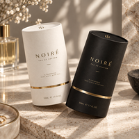 Cylindre en carton kraft biodégradable personnalisé de luxe pour cosmétiques, huiles essentielles et soins de la peau, avec gaufrage à chaud doré et fermeture magnétique