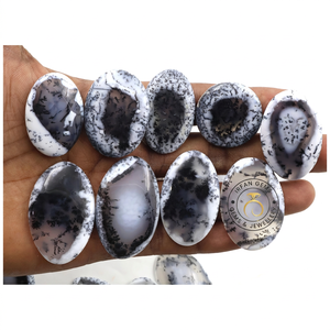 Opale dendritique de haute qualité, 100% naturelle, cabochon d'opale dendritique, pierre précieuse non montée pour la création de bijoux. - Product Image 4