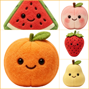 ตุ๊กตาผลไม้เคดี้น่ารัก สีสันสดใส นุ่มนิ่ม ขนฟู ตุ๊กตาขนาดเล็ก ผลไม้ สับปะรด สตรอว์เบอร์รี พวงกุญแจ - Product Image 2