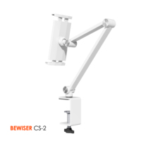 Vente d'usine support de tablette bureau en aluminium hauteur réglable support de tablette de bureau pince de bureau bras de support de téléphone (CS-2 BEWISER)