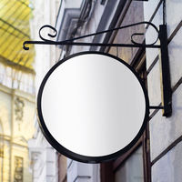 Boîte à lumière circulaire double face suspendue pour extérieur, personnalisable, avec technologie d'économie d'énergie
