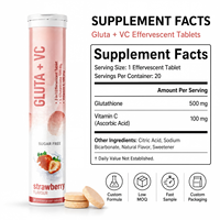 Comprimés effervescents OEM à marque privée Gluta + VC avec glutathion et vitamine C pour la beauté et le soutien antioxydant, sans sucre