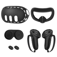Ensemble d'accessoires pour joueurs de réalité virtuelle avec masque de protection pour la tête, contrôleur, lentille, protection des boutons du pouce, silicone, 5 pièces