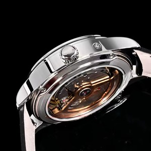 Édition personnalisée, montre unisexe de luxe à double fuseau horaire, réserve de marche jour/nuit, cristal saphir lumineux, boîtier argenté, cadran blanc - Product Image 5