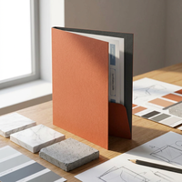 Carpeta de Presentación Arquitectónica Moderna en Terracota y Gris Carbón para Estudios de Diseño de Interiores Creativos