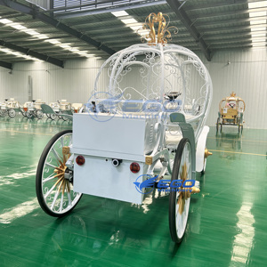 Multifunctional <b>White</b> Electric Cinderella <b>Pumpkin</b> Wedding Carriage Golden <b>Decoration</b> Customizable Metal Sightseeing Cart - Product Image 4