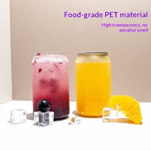 Wholesale PET Plastic Pull-Tab Cans Lids Sealed Beverage <strong>Bottles</strong> for <strong>Milk</strong> Tea Cold Drinks Fruit Tea-Transparent Model 202 - Product Image 4
