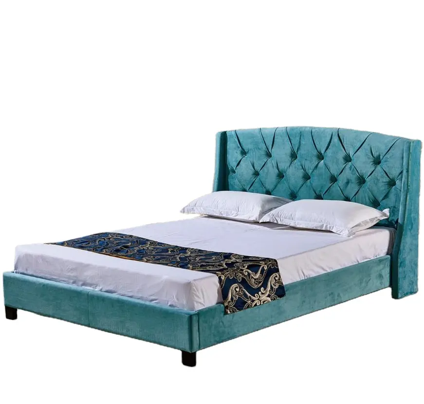 Hot sale Wholesale Customized Upholster Fabric bed base Hotel Romantic design bed