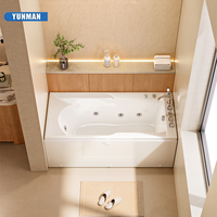 Baignoire SPA autoportante rectangulaire moderne YUNMAN avec cascade et jets d'air, idéale pour hôtel, villa, intérieur, avec siège de massage