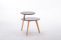 Table basse d'angle en bois de caoutchouc blanc, style scandinave, écologique, design rond, meubles de salon