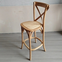Chaise haute empilable nordique en bois massif chaises basses modernes en bois tabouret de bar croisé en bois