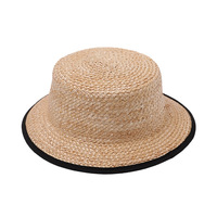 Chapeau de paille naturelle pour femme, style minimaliste, chapeau de soleil, plage, vacances d'été, bord de mer, style décontracté