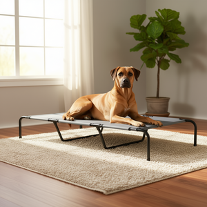 Cama elevada para perros PawHaven de 60 x 37 x 9 pulgadas, rectangular, de tela Oxford, para uso en interiores durante todas las estaciones. - Product Image 2