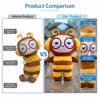 Costume de mascotte géant gonflable publicitaire personnalisé 360° - Grande abeille jaune gonflable pour adulte