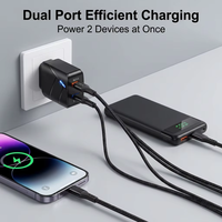 Chargeur de téléphone rapide 28W QC3.0, adaptateur mural double USB, bloc de charge de voyage avec indicateur LED pour téléphones mobiles, prise EU US