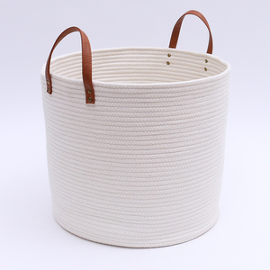 Haute Qualité Coton Corde Grande Capacité Grande Taille Peut Être Adapté Aux Besoins Du Client Logo Panier de Corde de Coton - Product Image 1