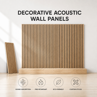 Panneau mural en bois à lattes verticales, panneaux muraux acoustiques en bois à lattes, feutre PET insonorisant pour la décoration intérieure, design de panneaux muraux décoratifs