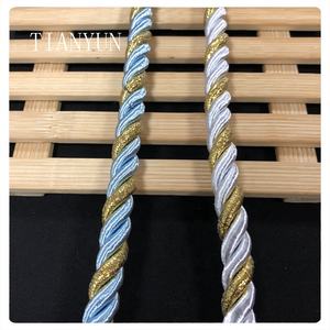 Cordon <span class=keywords><strong>de</strong></span> garniture en Polyester argenté, 6mm, 8mm, 3 brins, pour rideau et décoration <span class=keywords><strong>de</strong></span> vêtements - Product Image 5