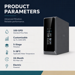 Sistema de Filtro de Agua por Ósmosis Inversa Eléctrico de Plástico de 100-800 GPD, Purificador RO de 5 Etapas con <span class=keywords><strong>Grifo</strong></span> Inteligente y Autolimpieza para el Hogar - Product Image 5