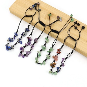 2024 Réglable Rétro Tissé À La Main Naturel Cristal Agate Gravier Pierre De Guérison Améthyste <span class=keywords><strong>Bracelet</strong></span> - Product Image 1