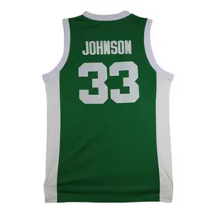BTATE expédition rapide vêtements de sport de basket-ball 33 Johnson 5 WINSTON classiques en bois dur avec maillot de basket-ball collège blanc/vert