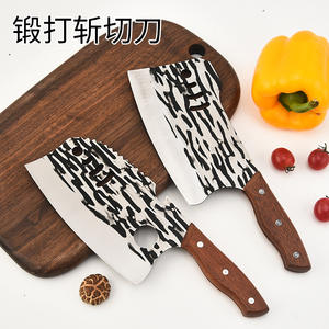 Couteau de cuisine en acier inoxydable forgé, 29 cm, manche en bois, pour trancher la viande et hacher les os - Product Image 2