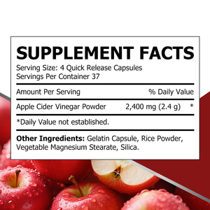 OEM ODM Apple Cider Vinegar Capsules with Apple Cider Vinegar Powder Weight Loss Support Apple Vinegar Capsules - Product Image 2