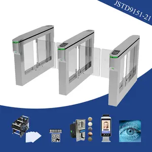 Visitor Mobile QR Code Reader Servo Motor Mechanism High Speed Gate Flap Barrier Turnstile Used In Hotel/lobby