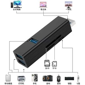 Hub USB C 6 en 1 de Aluminio, <span class=keywords><strong>Mini</strong></span>, de Alta Velocidad, con 4 Puertos SD y TF, para <span class=keywords><strong>Mac</strong></span> y PC, <span class=keywords><strong>Venta</strong></span> Caliente de Fábrica - Product Image 2