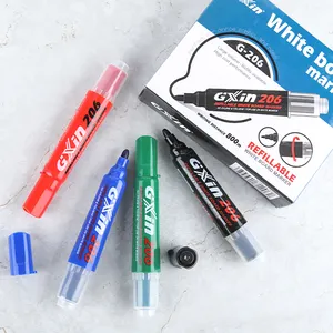 GXIN G-206 Custom Logo Nib Color Trocken lösch marker Schreiben Reibungsloser Whiteboard-Marker Nachfüllen der Tinte Nachfüllbarer Whiteboard-Marker