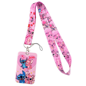 2026Wholesale Cartoon Stitch Mobile Bus Campus Card Anti Loss Cute Pendant Lanyard Card Detachable Durable Personal Small Gift