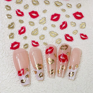 12 Piezas <span class=keywords><strong>de</strong></span> Pegatinas 3D para <span class=keywords><strong>Uñas</strong></span> con Diseño <span class=keywords><strong>de</strong></span> Labios Rojos/Amor, Calcomanías Autoadhesivas con Forma <span class=keywords><strong>de</strong></span> Corazón/Rosa/Listón para Decoración <span class=keywords><strong>de</strong></span> Bodas/Fiestas - Product Image 3