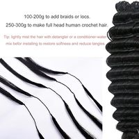 Kit d'extensions de cheveux humains au crochet pré-séparés 50g, bouclés birmans, effet mouillé et ondulé, invisibles, noir naturel