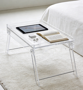 Vassoio da letto personalizzato in acrilico trasparente con gambe pieghevoli e vassoio multifunzionale per colazione, ideale per tavoli da pranzo e esposizione - Product Image 3
