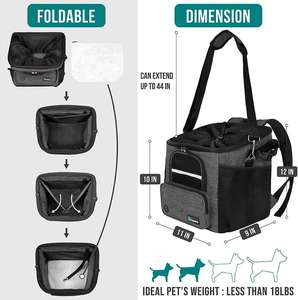 Hond Fietsmand-Fiets Mand Voor Huisdier Geventileerde Hond Bike Carrier Rugzak, Autostoel Voor Mesh Venster, zachte Sherpa Bed - Product Image 2