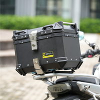 Vente en gros de coffre de moto en aluminium de grande capacité, étanche, anti-poussière, pour le rangement des bagages et du casque, à dégagement rapide