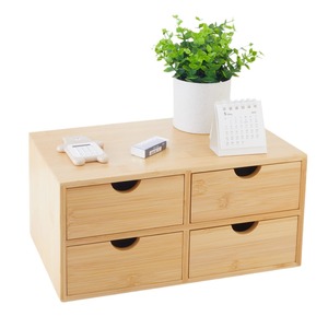 Bamboo Desktop <b>Storage</b> <b>Box</b> Multi Layer <b>Drawer</b> Organizer With Partitions For Office Cosmetic Wooden Organizer Rectangle Standing - Product Image 3
