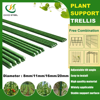 Support de plantes pour jardin de fleurs et de légumes, en acier recouvert de PVC, longueur réglable pour tomates et plantes grimpantes