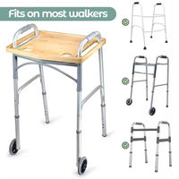 Nouvelle Arrivée ODM/OEM : Plateau de Service Pliable Multifonctionnel en Bambou Laqué pour Déambulateur avec Porte-Gobelet