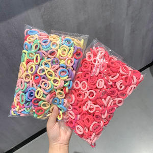 500 Piezas/Bolsa Elegantes Ligas Negras de Nailon para el Cabello sin Costuras, Bandas Elásticas de Goma, Accesorios Coloridos para el Cabello para Mujeres y Niñas - Product Image 4