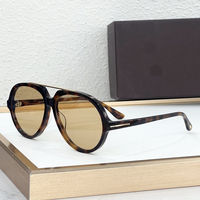Lunettes de soleil pilote de haute qualité avec double pont en métal et monture en fibre d'acétate, lunettes de soleil rétro pour la conduite et les activités de plein air