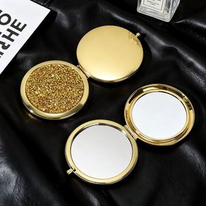 Wholesale Diamond Glitter Double Sided Material Silver <b>Mirror</b> Portable <b>Small</b> Folding Makeup <b>Mirror</b> for Girls Souvenir - Product Image 5
